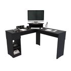 Escriorio en L Kansas, Diseño Esquinero, Orden de Cables, Negro