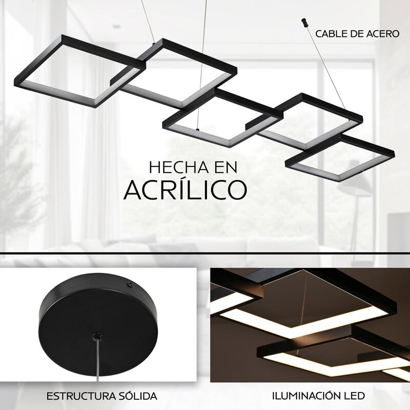 Candil Suspendido De Led 5 Cuadros image number null