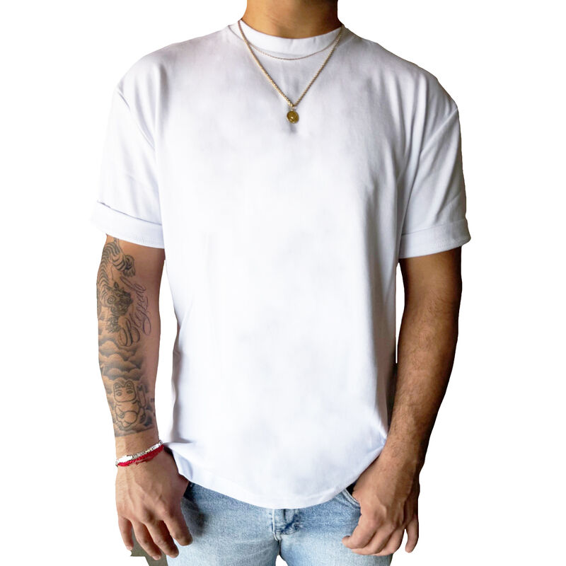 Playera De Cuello Redondo Y Mangas Cortas Blanc... image number null