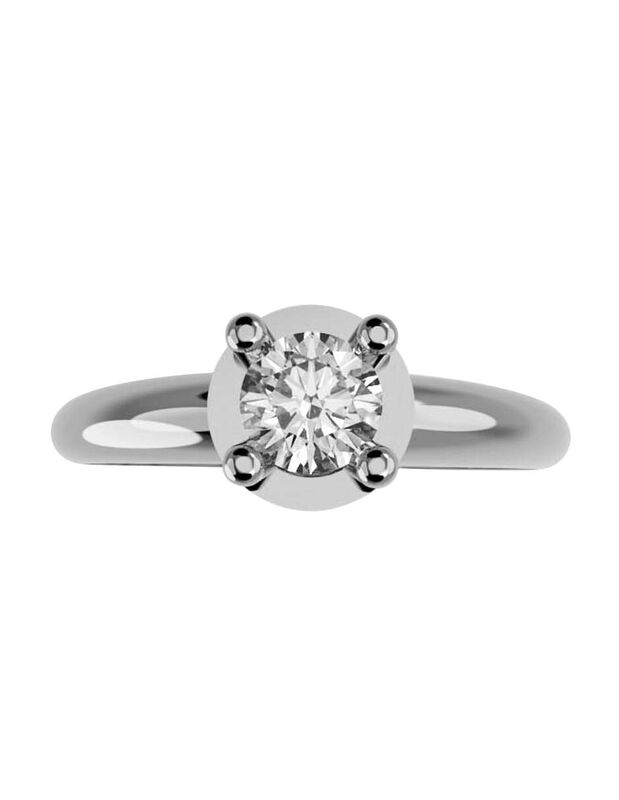 Anillo de Compromiso en Oro Blanco 10K con Circ... image number null