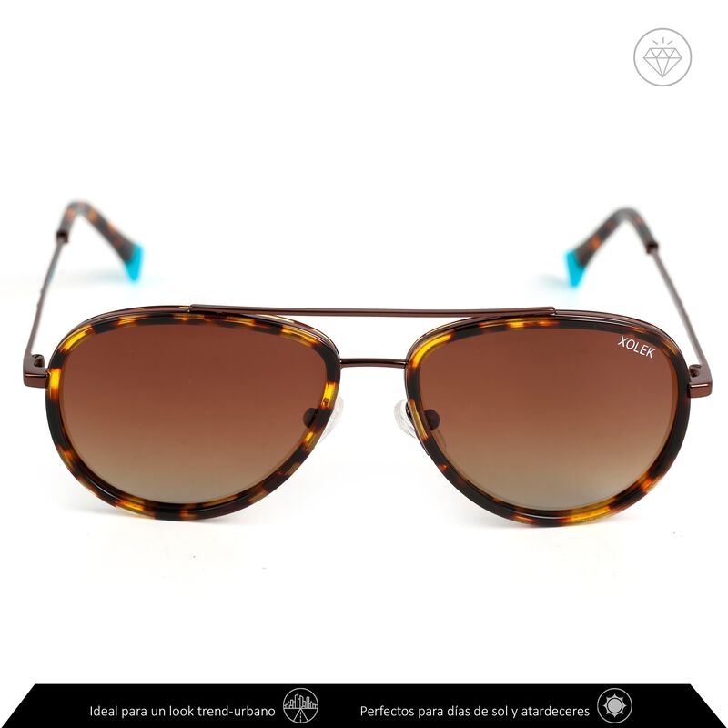 Lentes De Sol Xolek 141 Met&aacute;lico Animal Print U... image number null