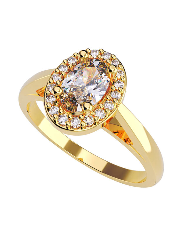 Anillo de Compromiso en Oro Amarillo 14K con Ci... image number null