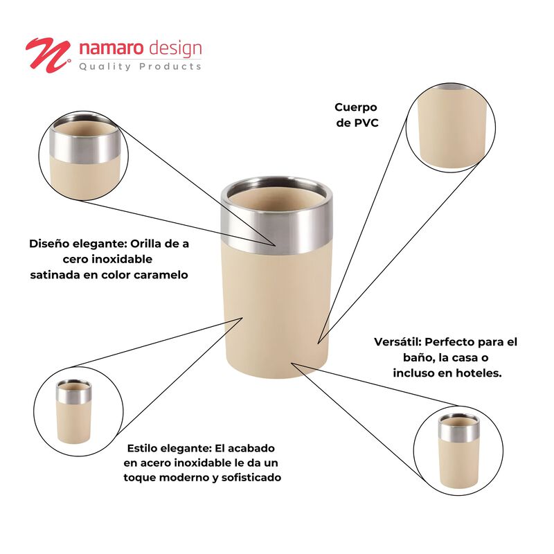 Vaso De Acero Inoxidable Con Pvc Caramel Namaro... image number null