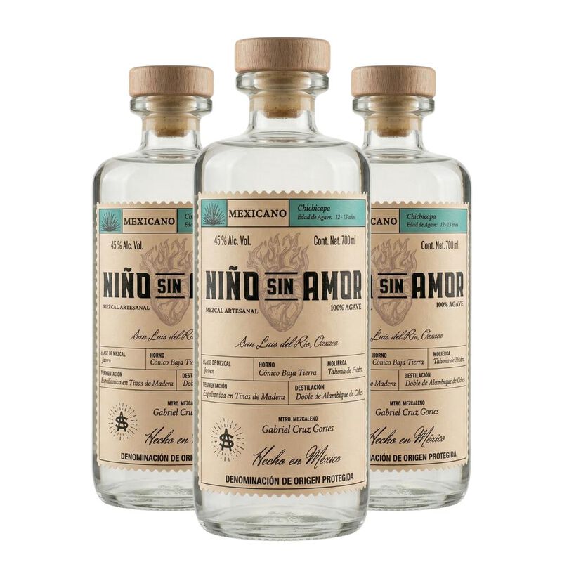 Mezcal Artesanal Destilado Ni&ntilde;o Sin Amor Mexica... image number null