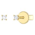 Broqueles De Oro Amarillo 14k Con 5pts De Diamante
