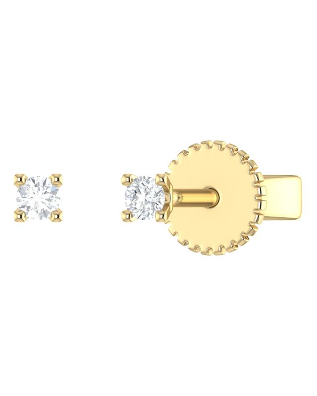 Broqueles De Oro Amarillo 14k Con 5pts De Diama... image number null
