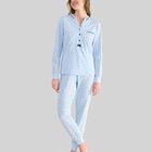 Pijama con Estampado de Flores Azules Celeste