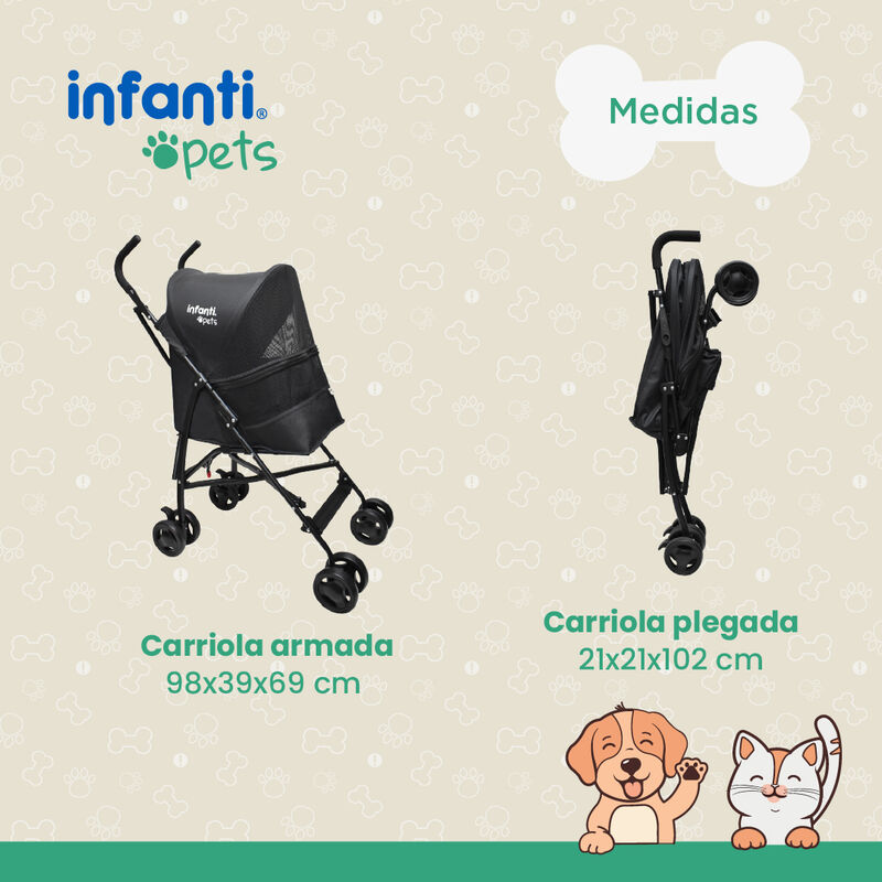 Carriola Plegable Mascotas Perros Gatos Con Ven... image number null