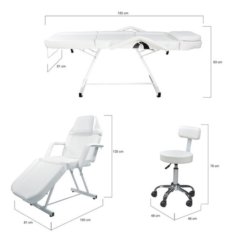 Silla Faciales Reclinable Sill&oacute;n Cama Masaje Sp... image number null