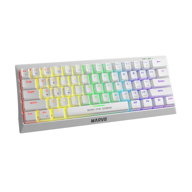 Teclado Gamer Marvo Kg962 Blanco 60% Mecánico image number null