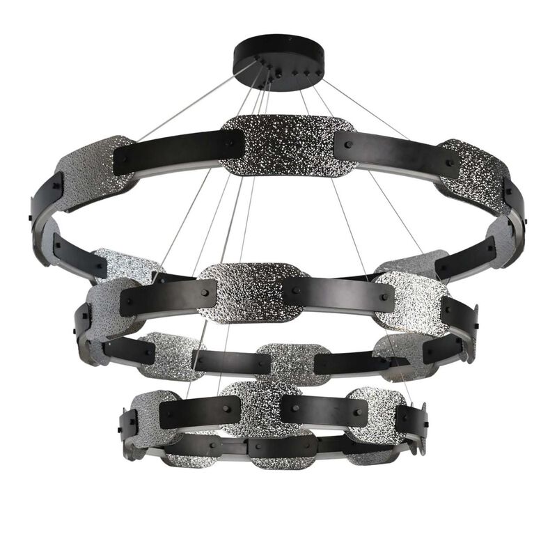 Candil Colgante Led 3 Aros Con Cristal image number null