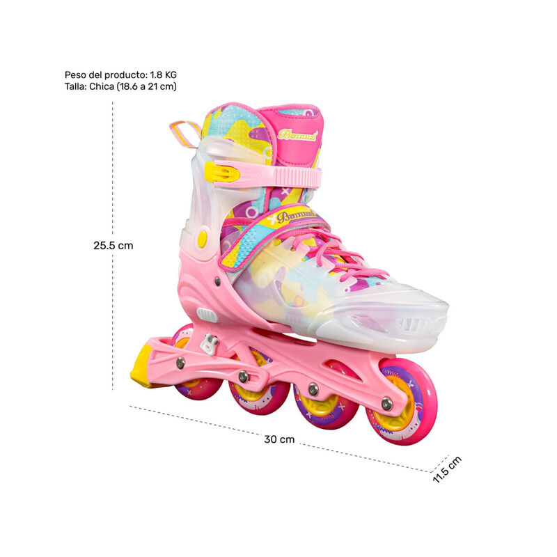 Patines Linea 4 Ruedas Luz Led Ni&ntilde;os Y Adultos ... image number null