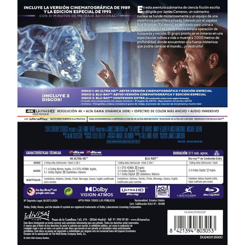 Abyss [4K UHD + Blu-ray + Blu-ray Extras] (1989... image number null