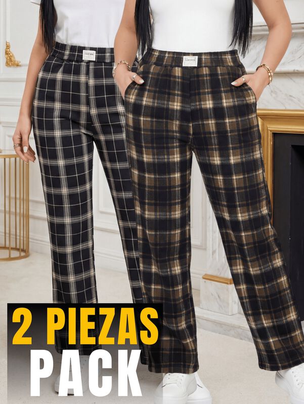 Set 2 Pants De Corte Ancho Malabis Pant-059 Neg... image number null