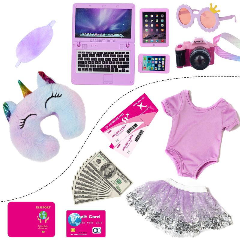 Maleta De Viaje Play Set Doll Con Ropa Y Acceso... image number null