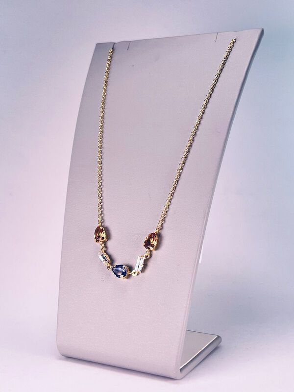 Gargantilla De Plata Dorada Con Zirconias Y  Pi... image number null
