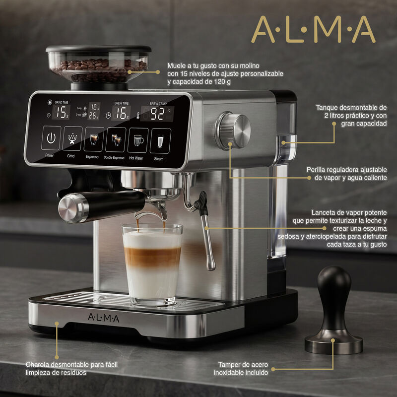 Cafetera Profesional 20Bares ALMA con Molino de... image number null
