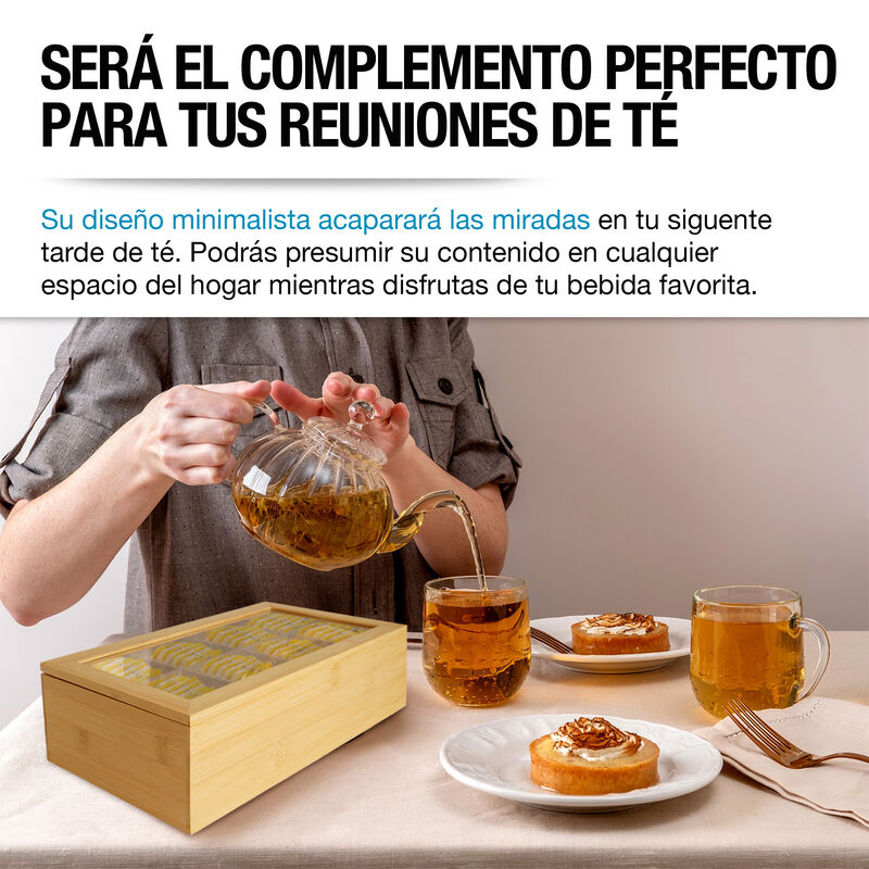 Caja de T&eacute; Acr&iacute;lico y Bamb&uacute; image number null