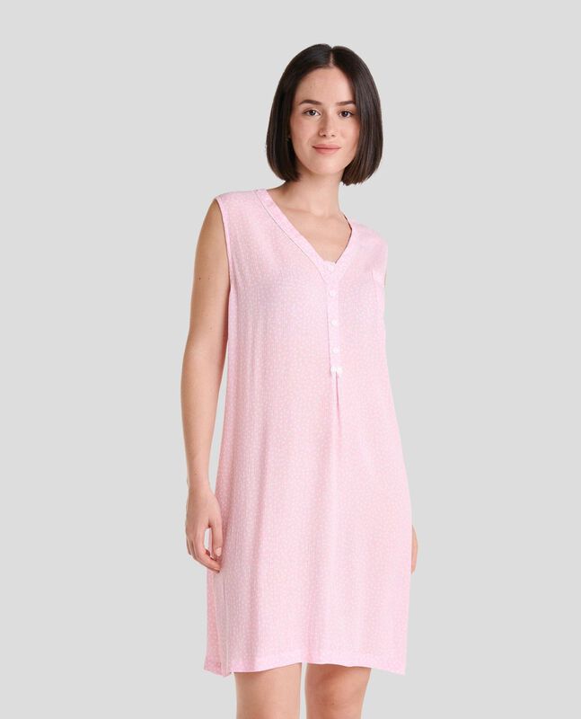 Camis&oacute;n Corto Jacquard con Topitos Rosa image number null