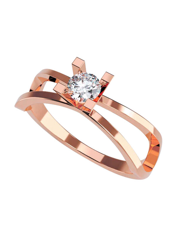 Anillo de Compromiso en Oro de 10K con Circonia... image number null