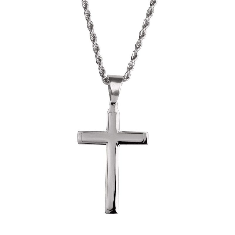 Collar Para Hombre Acero Inoxidable Cruz Regalo... image number null