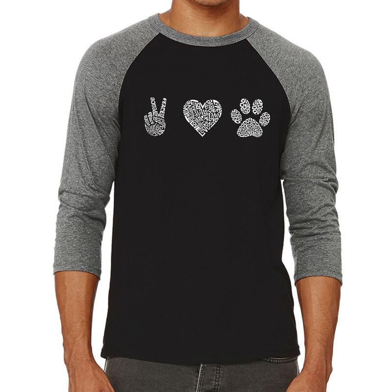 Camiseta Ragl&aacute;n de B&eacute;isbol Word Art Para Hombre... image number null