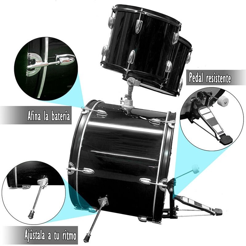 Bateria Musical Ac&uacute;stica Junior 5 Piezas  Altur... image number null