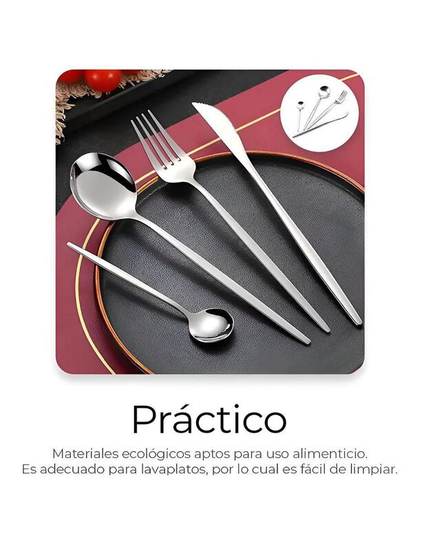 Set cubiertos Casa BIU de acero inoxidable 24 p... image number null