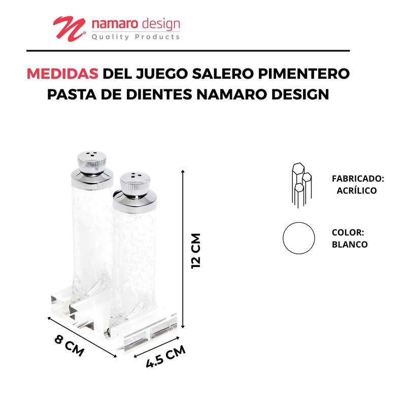 Juego Salero Pimentero Pasta De Dientes Namaro ... image number null