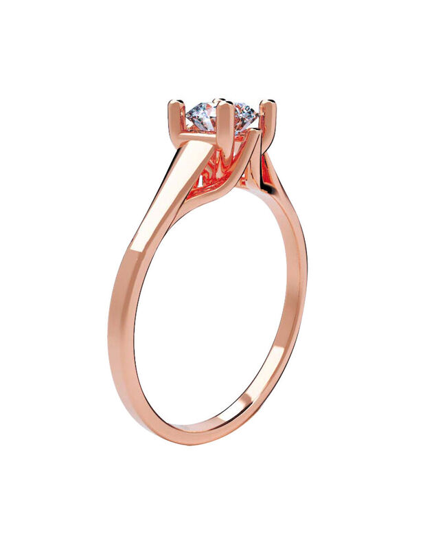 Anillo de Compromiso en Oro Rosa 14K con Circon... image number null