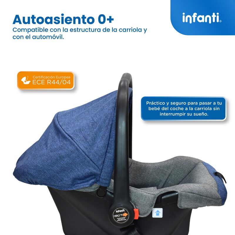 Carriola Travel System Hiro TS Azul Con Portabe... image number null