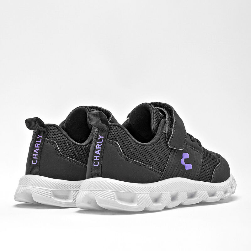 Charly Tenis urbano para ni&ntilde;o. Negro morado, ag... image number null
