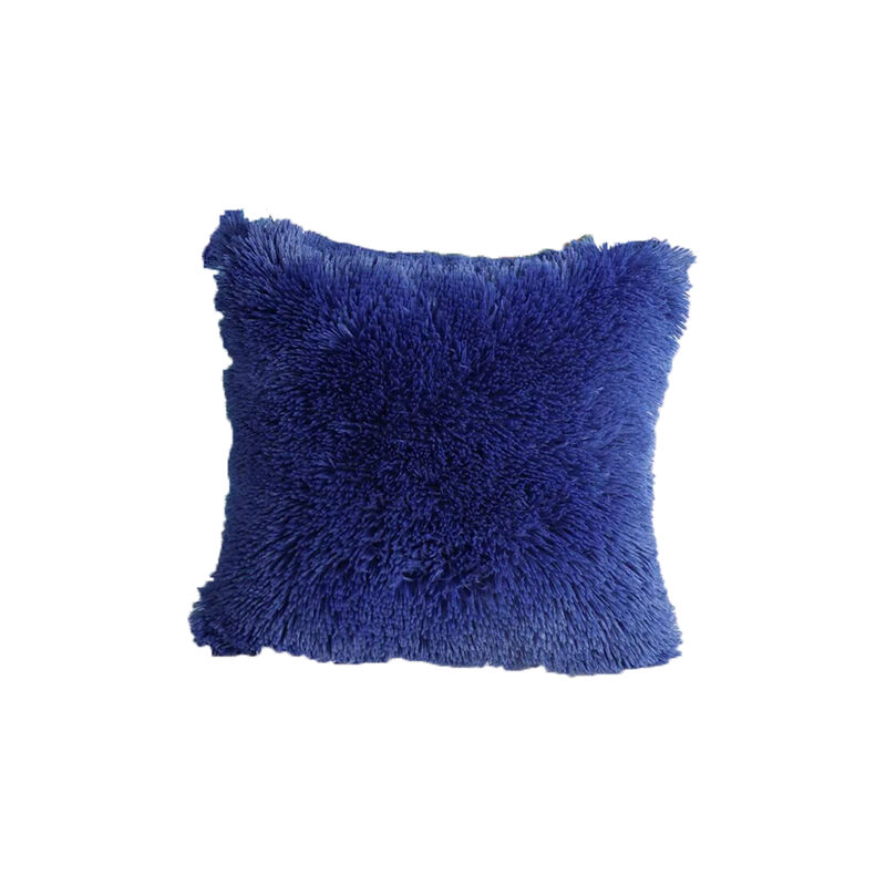 Coj&iacute;n Decorativo de Pelo Largo Azul Marino de 5... image number null