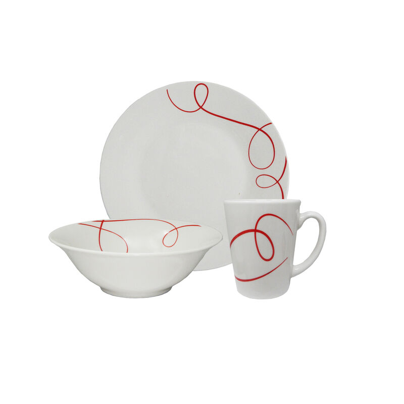 Vajilla de Cer&aacute;mica FOODE  12pzs Red Gale image number null