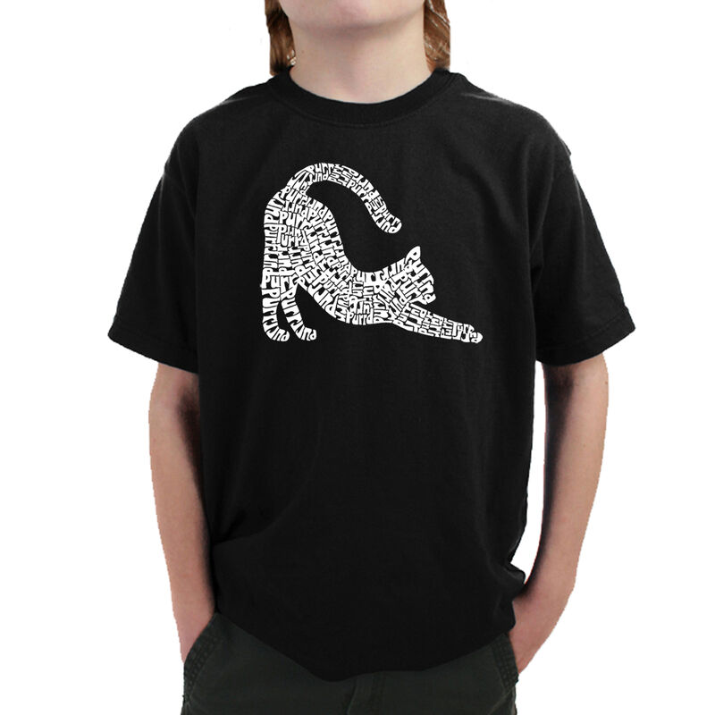 Camiseta Word Art Para Ni&ntilde;o - Gato Estir&aacute;ndose ... image number null