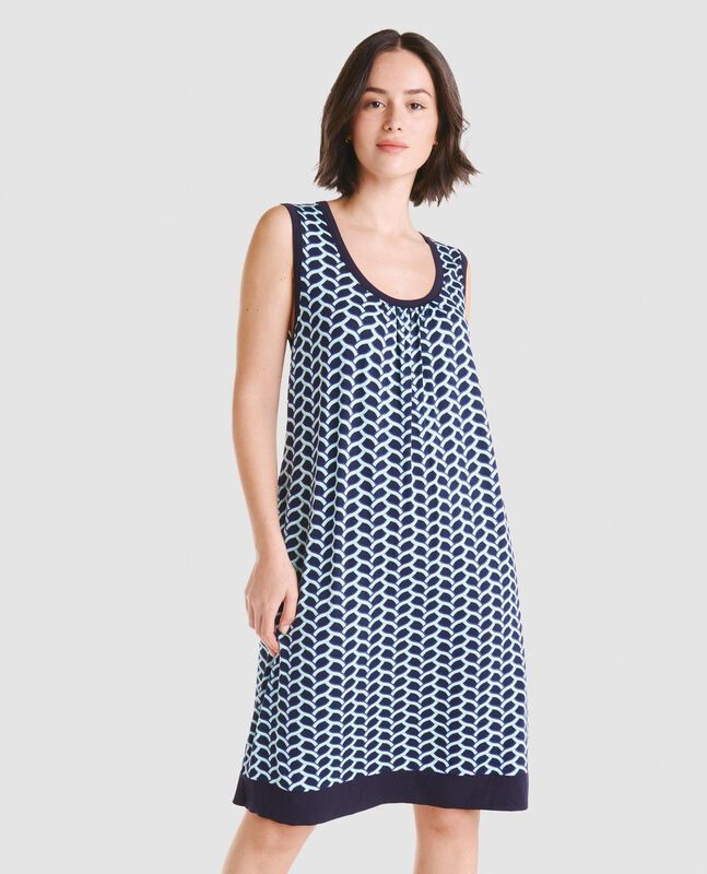 Vestido de Mujer con Cuello Redondo Marino image number null