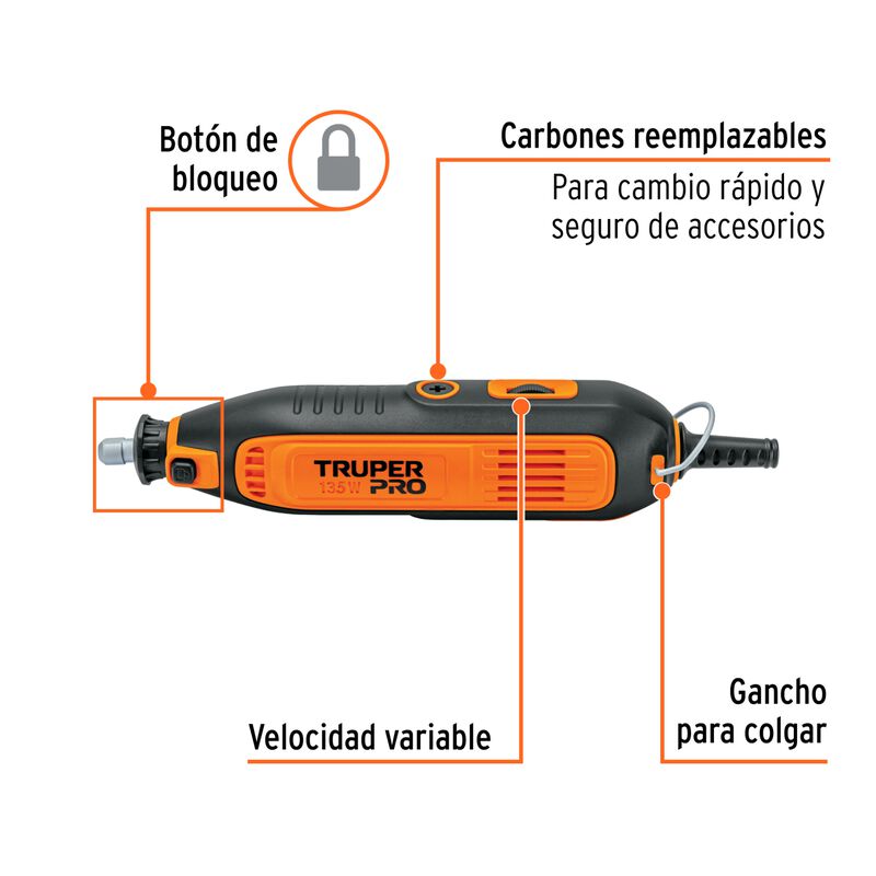 Herramienta Rotativa Truper Pro Moto-a3 Con 97 ... image number null
