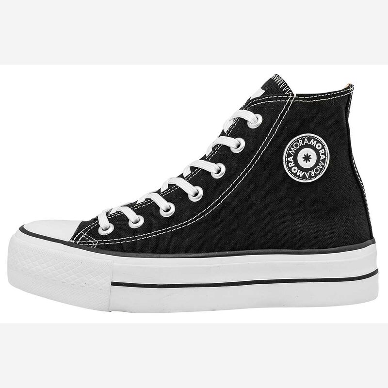 Moramora Tenis urbano para mujer negro blanco image number null