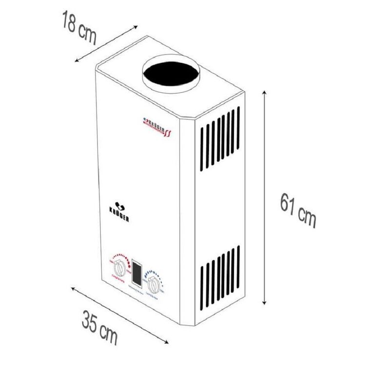 Calentador Boiler Instant&aacute;neo 10 Lts Gas LP Kr&uuml;... image number null