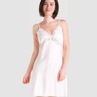 Camisón Corto con Puntilla Jacquard Marfil