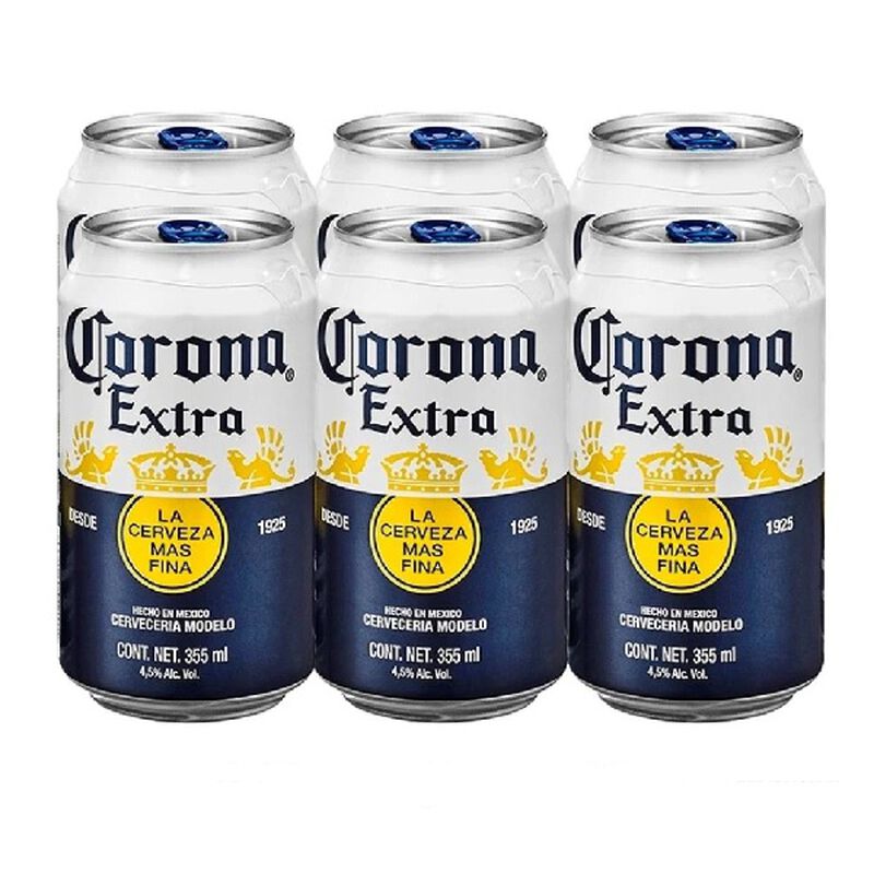Cerveza Corona Extra Lata Six Pack 355 ml image number null