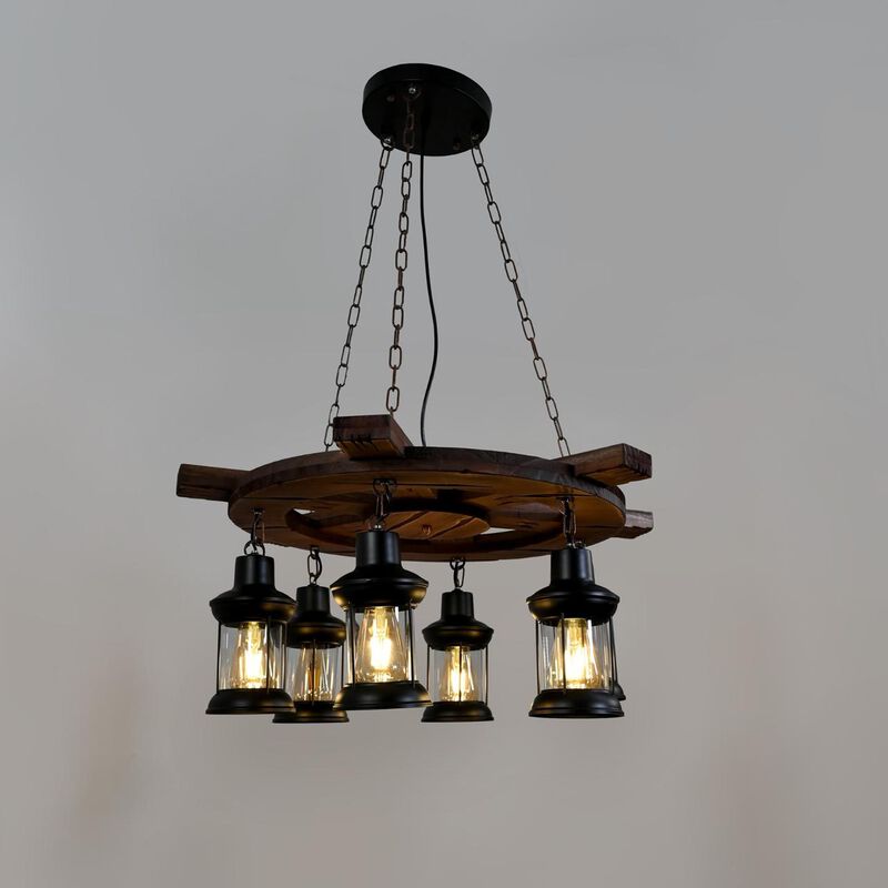 Candil Rustico 6 Luces Modelo Tim&oacute;n image number null