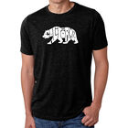 Camiseta Mezcla Premium Word Art Para Hombre - Oso de California - Negro