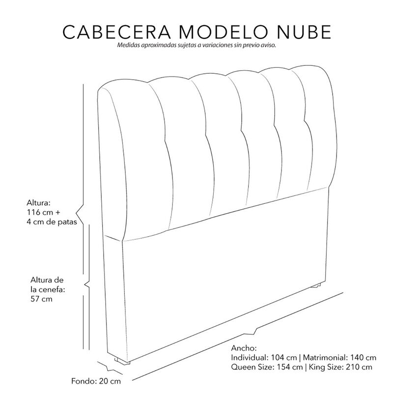 Cabecera Queen Size Dicasa Nube Azul Marino image number null