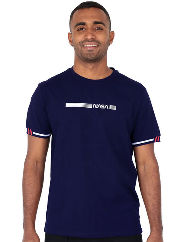 Playera Casual Caballero Premium Estampada Azul... image number null