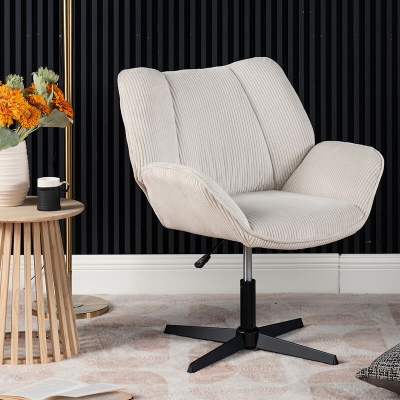 Silla Giratoria Ajustable Con Brazos, Tela Pana... image number null