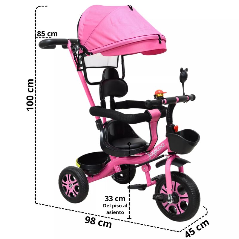 Triciclo Infantil Toldo Protector Bast&oacute;n Dirigi... image number null