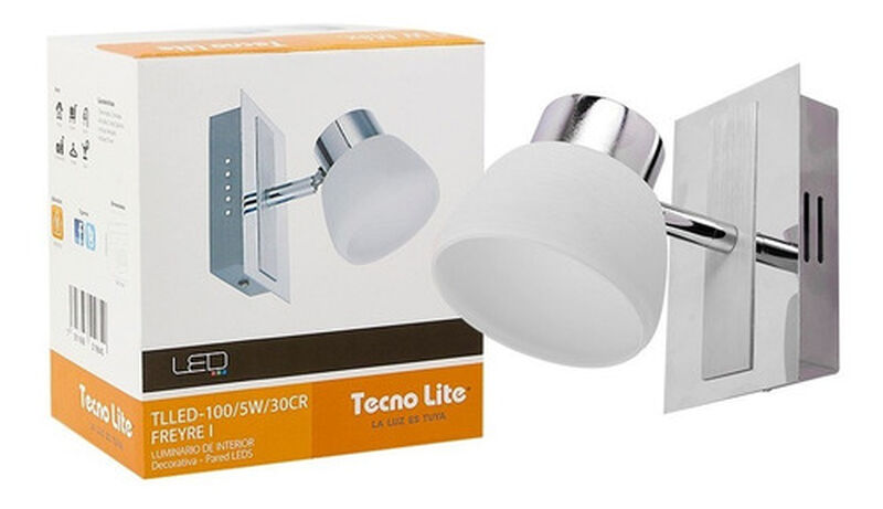 Lampara Sobreponer Muro Cromado 5w Luz Suave C&aacute;... image number null