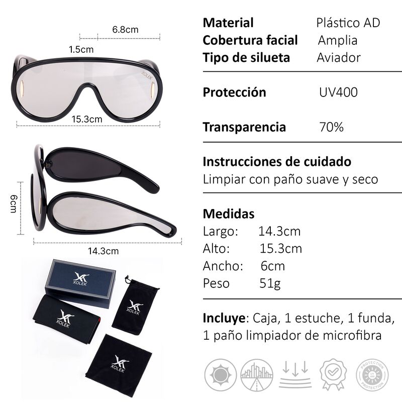 Lentes De Sol Xolek 154 Aviador Futurista Uv400... image number null