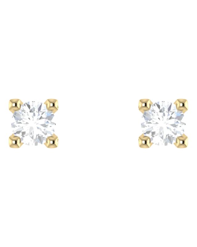 Broqueles De Oro Amarillo 14k Con 5pts De Diama... image number null